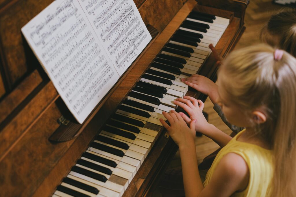 Student enjoying music enrichment Singapore